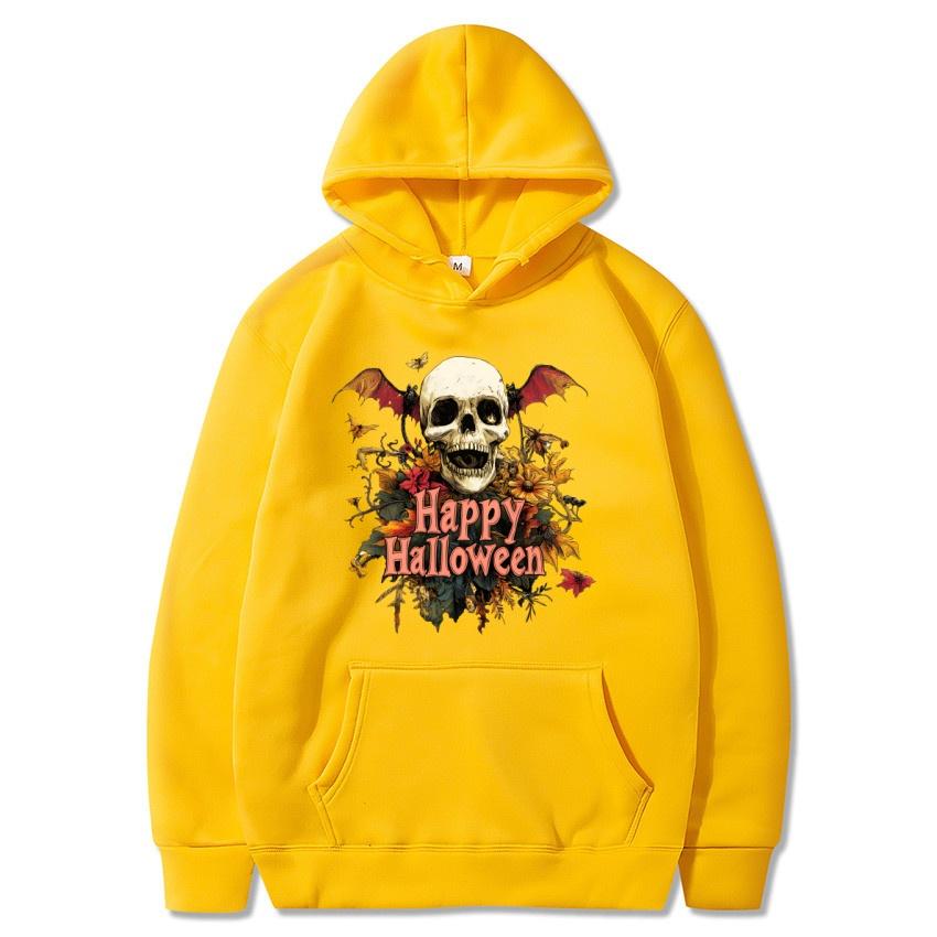 Зимнее флисовое худи на Хэллоуин, красивое худи с принтом в уличном стиле, мужское и женское, повседневное теплое худи с длинным рукавом
