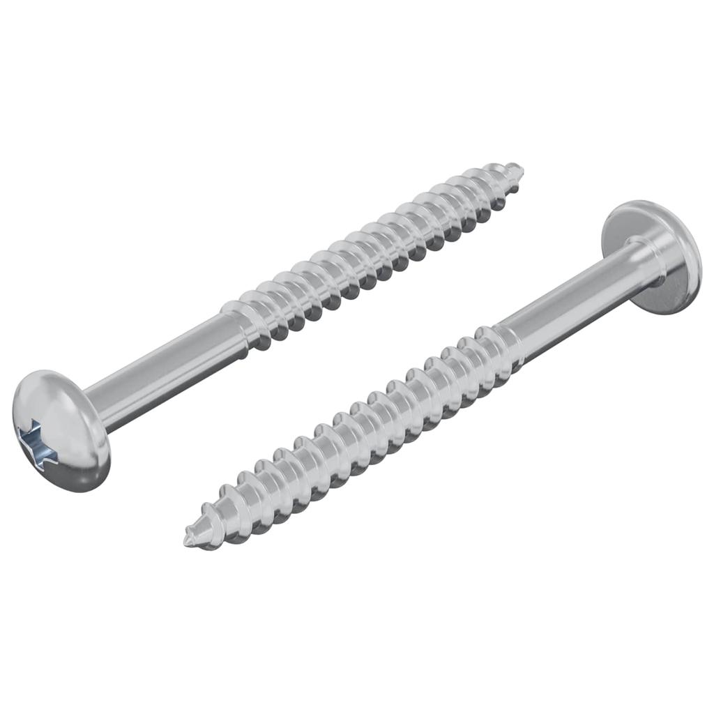 Wood Screw 2 pcs Silver 9.8 x 53 mm Steel