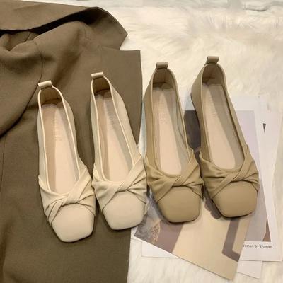 Модные женские туфли на плоской подошве модные женские балетки с квадратным носком лоферы женские мокасины весенние рабочие туфли на плоской подошве повседневные туфли-лодочки