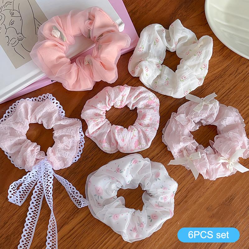 1 комплект простых симпатичных резинок для волос в клетку с цветочным узором в горошек, эластичная резинка для волос, милые аксессуары для волос, подарки