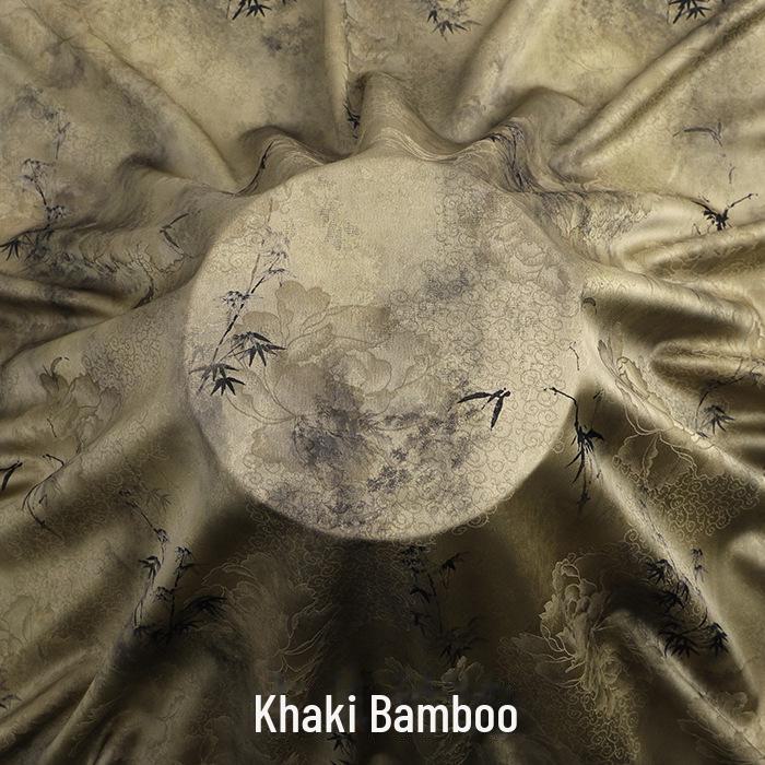 Luxurious Printed Imitation Silk Xiangyun Yarn Cheongsam Dress Fabric, Soft Chinese Tang Suit Fabric