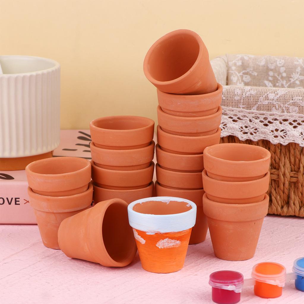 20 шт. Мини-терракотовый горшок, глиняный горшок для рассады, 1,77-дюймовый мини-глиняный горшок, крошечный глиняный горшок с дренажными отверстиями, семена суккулентов