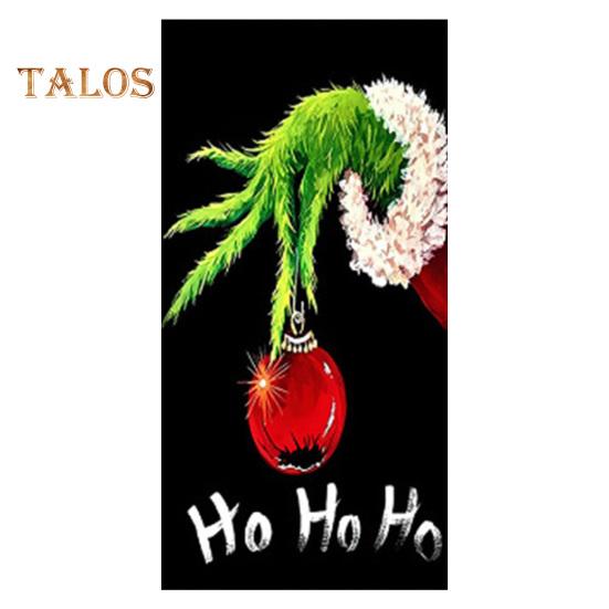 1 комплект гобеленов для гаражных ворот с 4 застежками-лентами в рождественском стиле с принтом Гринчи из мультфильма, создающий праздничную атмосферу для украшения фона для новогодней вечеринки