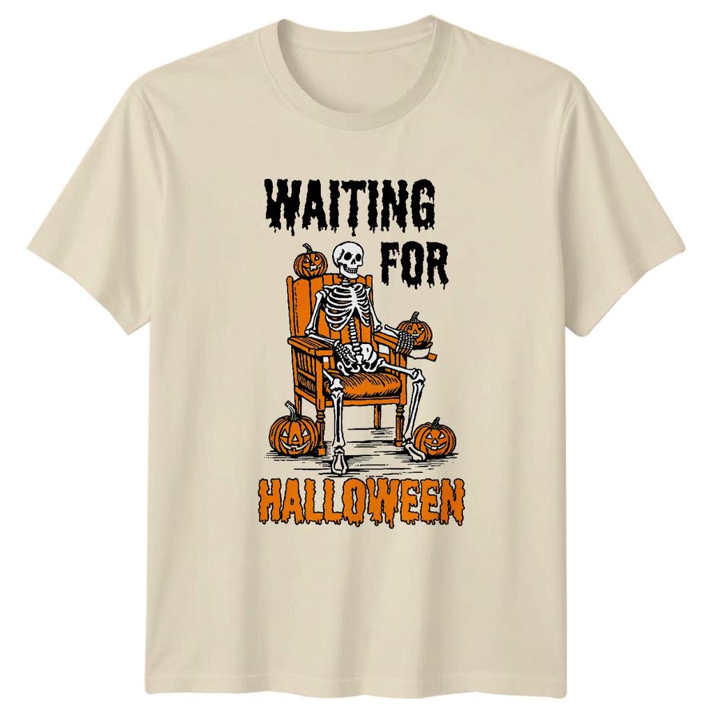 Waiting For Halloween Skeleton Halloween Holidays Unisexs TShirt Unisexs Graphic