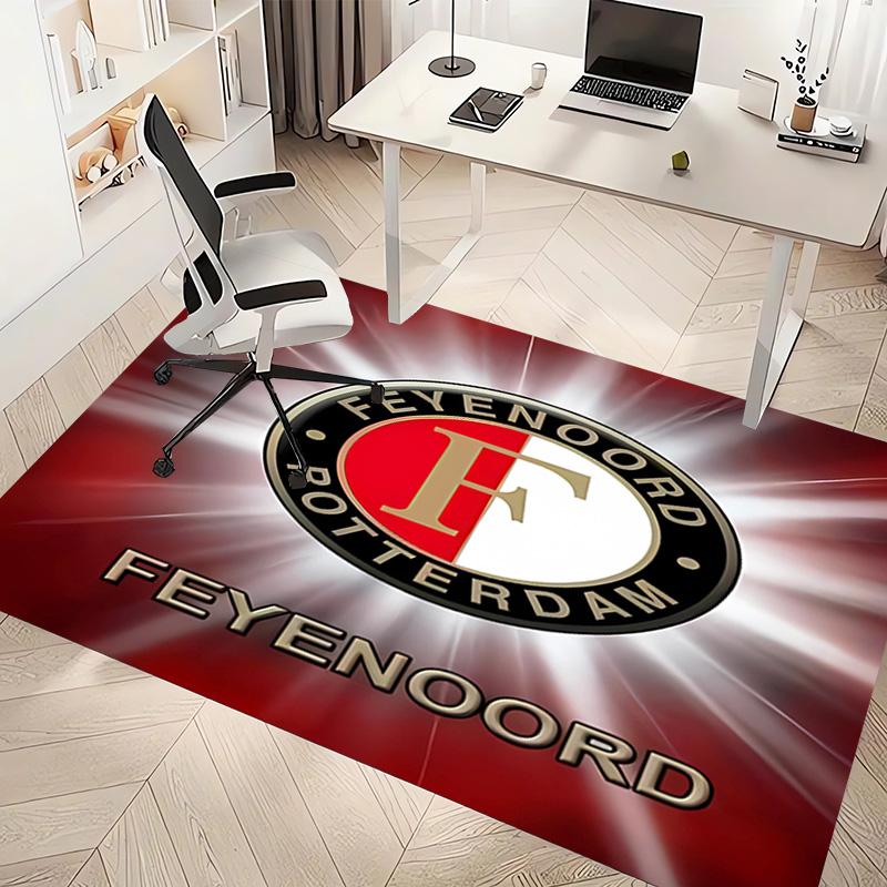 1pc Feyenoord Rotterdam logo Print Area Rug - Soft, Washable Non-Slip Indoor Mat, Living Room, Home Office Decorative Rug,Office Decorative