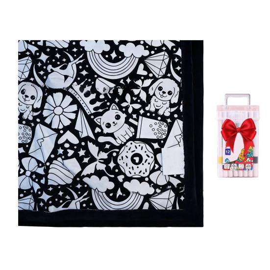 Раскраска-одеяло сделай сам, раскрась свое собственное одеяло, арт-проект с маркерами, моющееся цветное искусство, поделка, плед для домашнего декора, развлечение для праздничной вечеринки