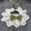 Fashion Dog Saliva Towel Cat Necklace Puppy String Bib Dog Neckerchief Lace Bowknot Pearl Collar