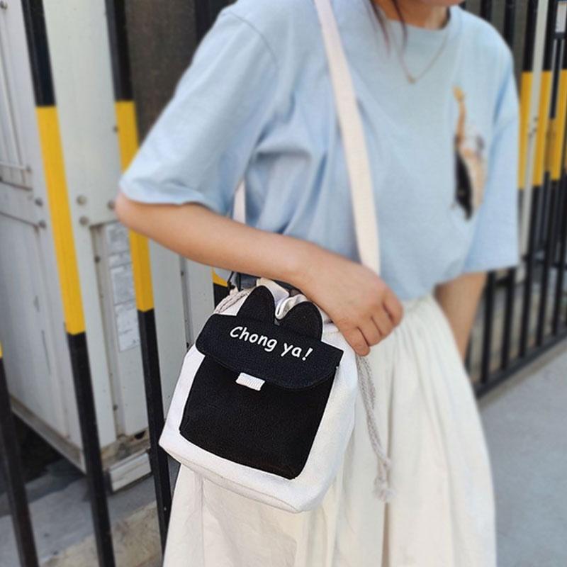 Стильная холщовая сумка через плечо с милыми значками в виде кролика и морковки, доступная в нескольких цветах