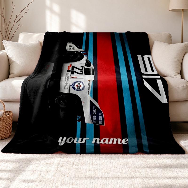 Martini Racing Team Customizable name outdoor blanket soft cozy and warm Multi-purpose office blanket outdoor camping and travel blanket all