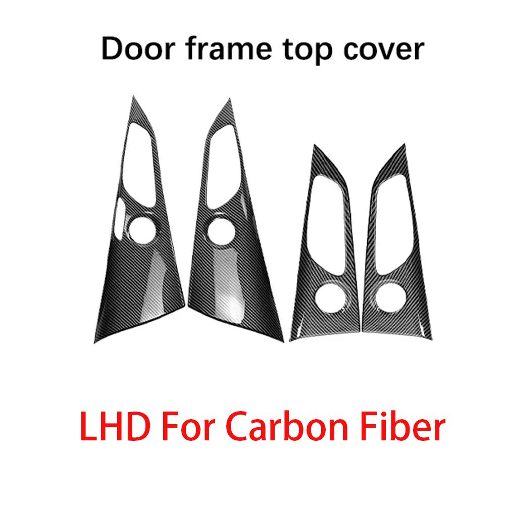 LHD/RHD For Kia Stinger 2018- Carbon Fiber Inner Door Window Lift Button Switch Panel Cover Trim Accessories