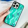 Чехол для iPhone из смолы с защитой от падений и художественным дизайном для HUAWEI mate60pro с изумрудным волнистым узором
