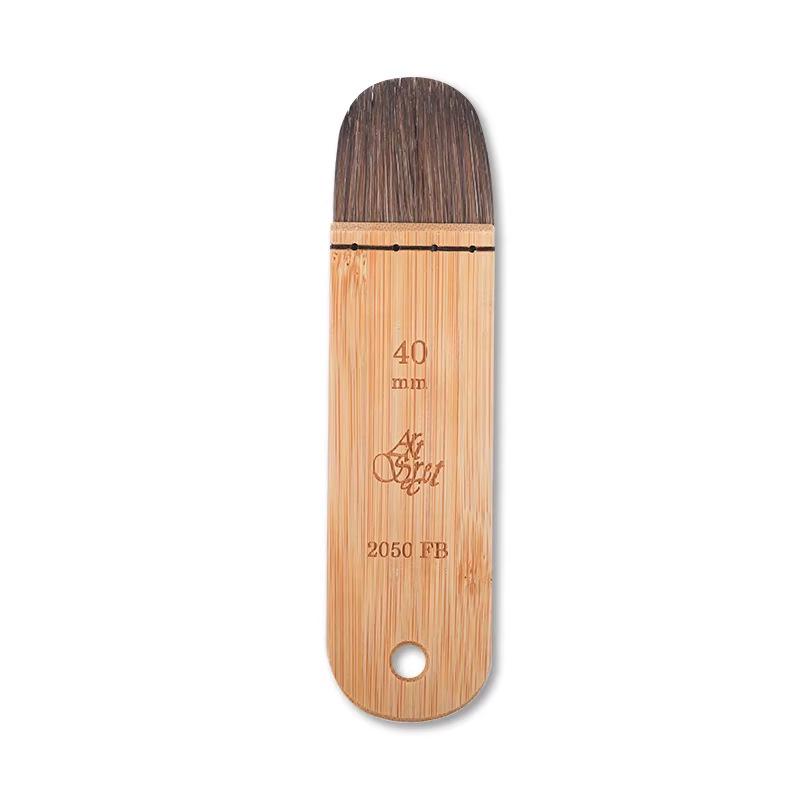 Плоская кисть Artsecret со смешанным ворсом из серой белки и ручкой из карбонизированного бамбука для акварели, гуаши, масляной и акриловой живописи