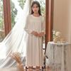 Court-style Princess Sleepwear for Women, Winter and Autumn, French Sweet and Cute Lace with Flowers and Frills, Loose Nightwear