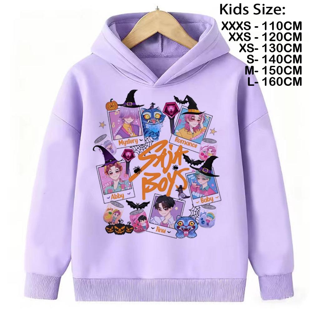Kpop Demon Hunter Saja Boys Sweatshirt Autumn Winter Sport Hooded Fashion Casual Round Y2K Cosplay Clothing