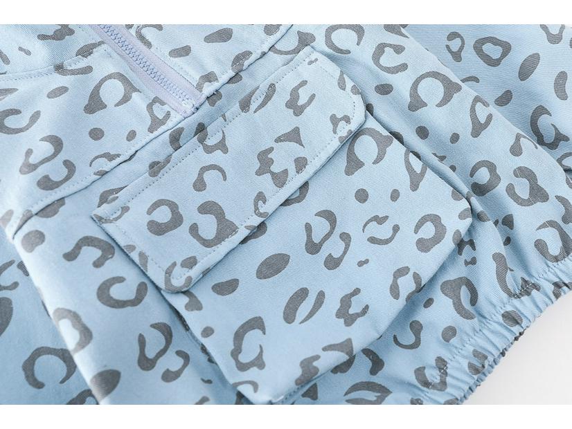 2024 Baby Spring Fashion Leopard Print Two-Piece Set for Toddlers - Stylish Stand-Up Collar for Boys & Girls