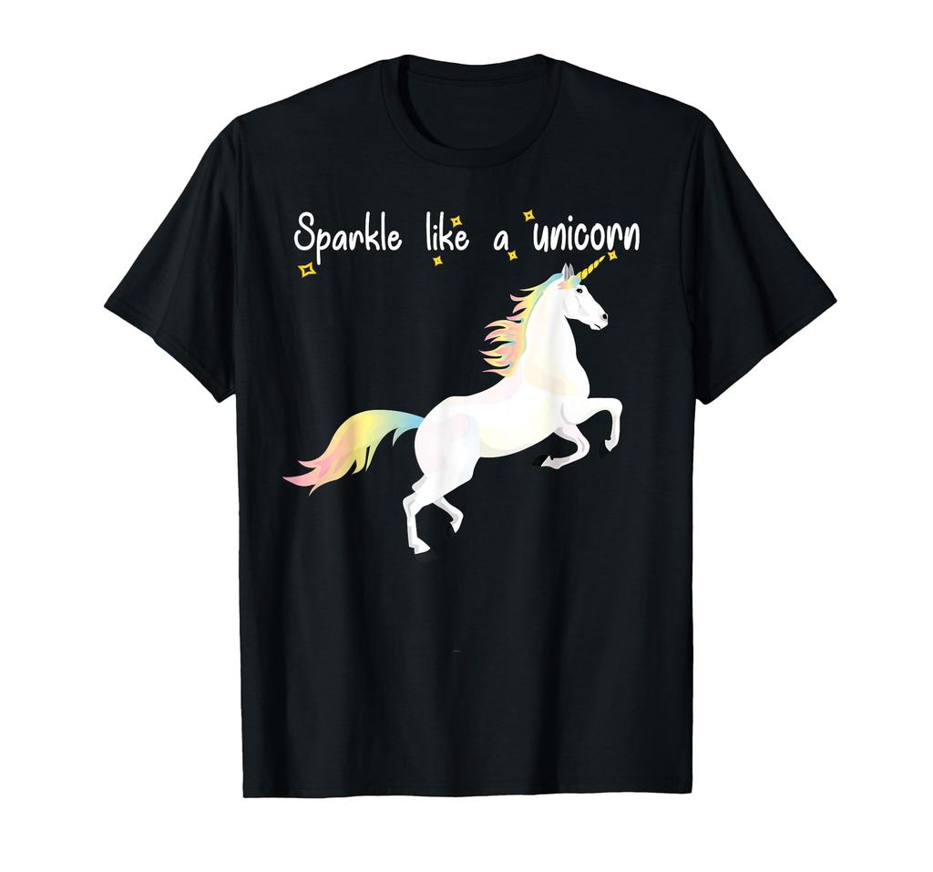 Cute Sparkle Like a Unicorn Rainbow Women Girls Kids Gift T-shirt