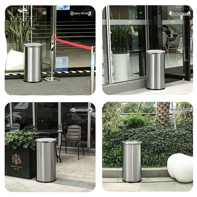 Stainless Steel Flip-Lid Trash Can