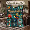 Birds Theme Throw Blanket Custom Name Text Personalized Blanket Soft Cozy Blanket for Home Sofa Bed