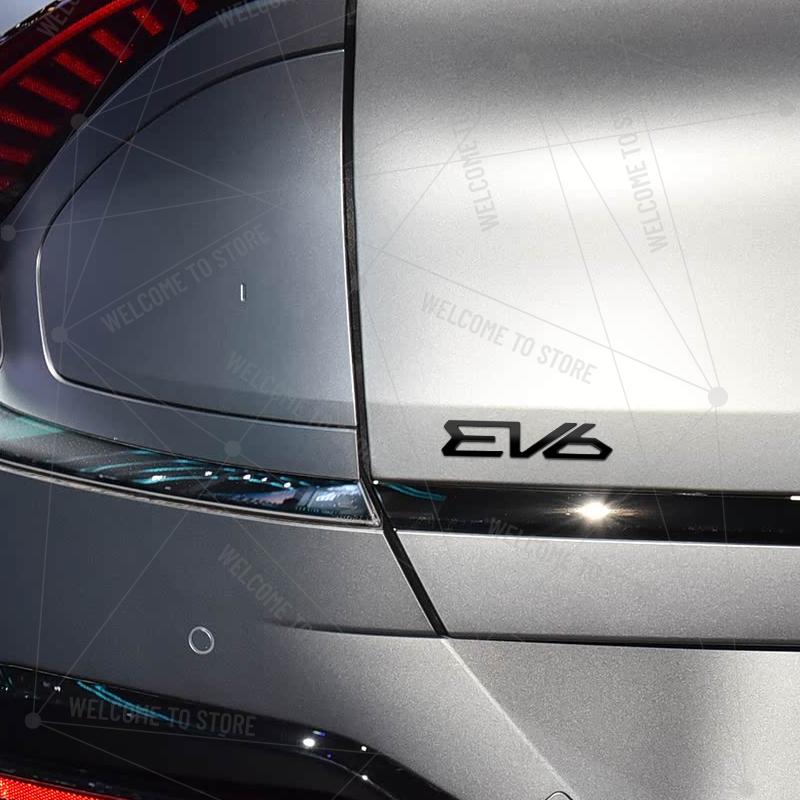 AANA1 Car Styling For KIA EV6 GT-Line EV Electric Logo Metal 3D Letter Rear Trunk Decals Emblem Badge Glossy Black Decor Accessories