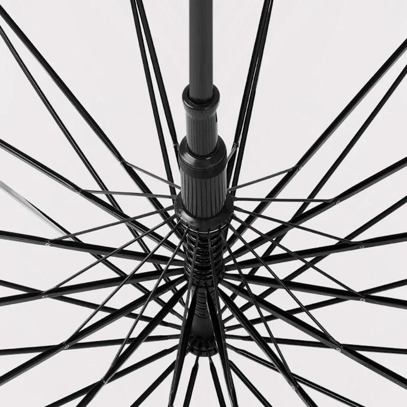 Прозрачный ветрозащитный зонт, сильный 16 ребер, зонт от дождя с длинной ручкой для женщин, полуавтоматический большой зонт, бесплатная доставка