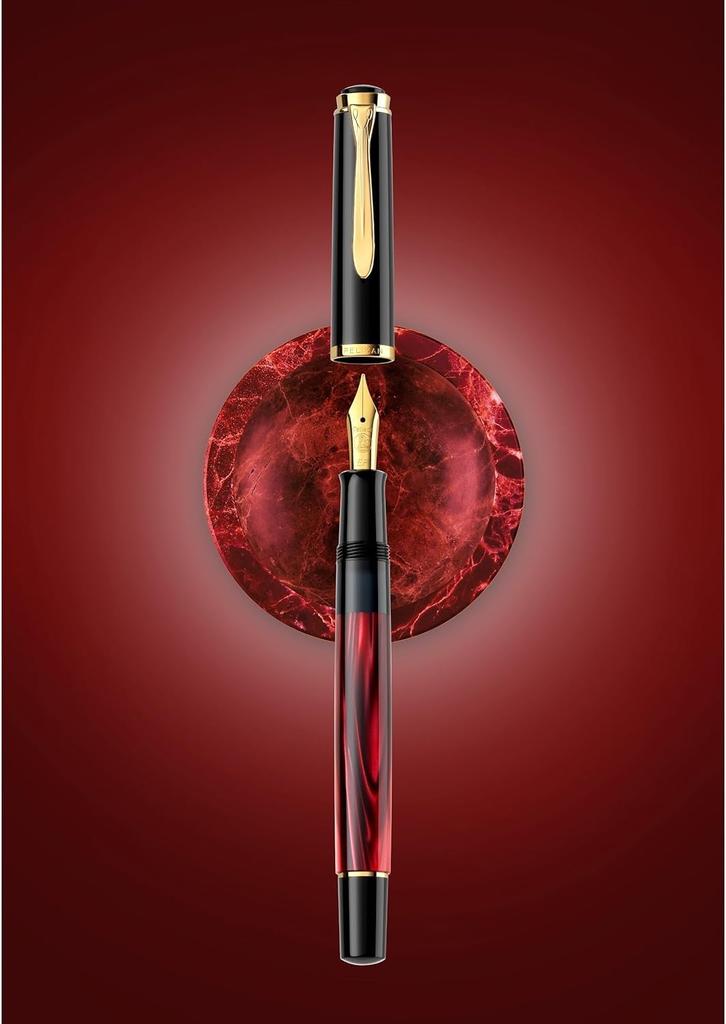 Pelikan Fountain Pen M Medium Nib Classic Red Marble M200 Limited Edition Official Import