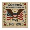 US 250th Anniversary Cross Stitch Kit DIY Needlepoint Starter Patriotic Commemorative Embroidery Pattern Keepsake Gift for Beginners Veterans Military