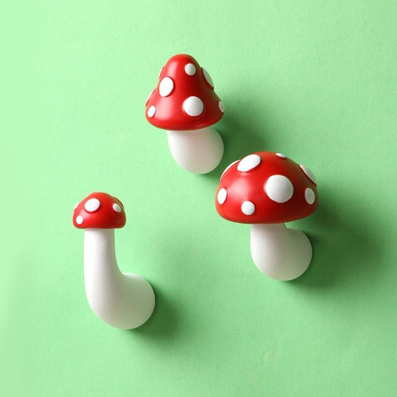 Смоляная Магнитная Наклейка Мультяшный 3D Красный Гриб Наклейка на Холодильник Креативная