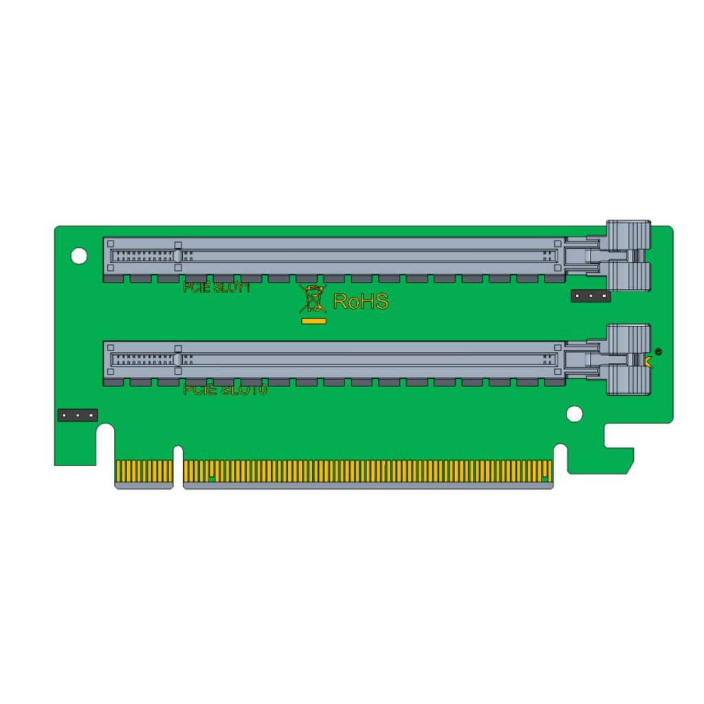 Riser-карта 10Gtek PCI-Express 16x, 2-слотовый R-образный адаптер-райзер под углом 270 градусов, карта для 2U-сервера E5 с двумя процессорами