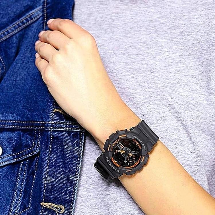 Casio G-Shock Ретро Уличные Двойной дисплей Кварцевые часы Мужские часы Коричневые GA-110TS-1A4