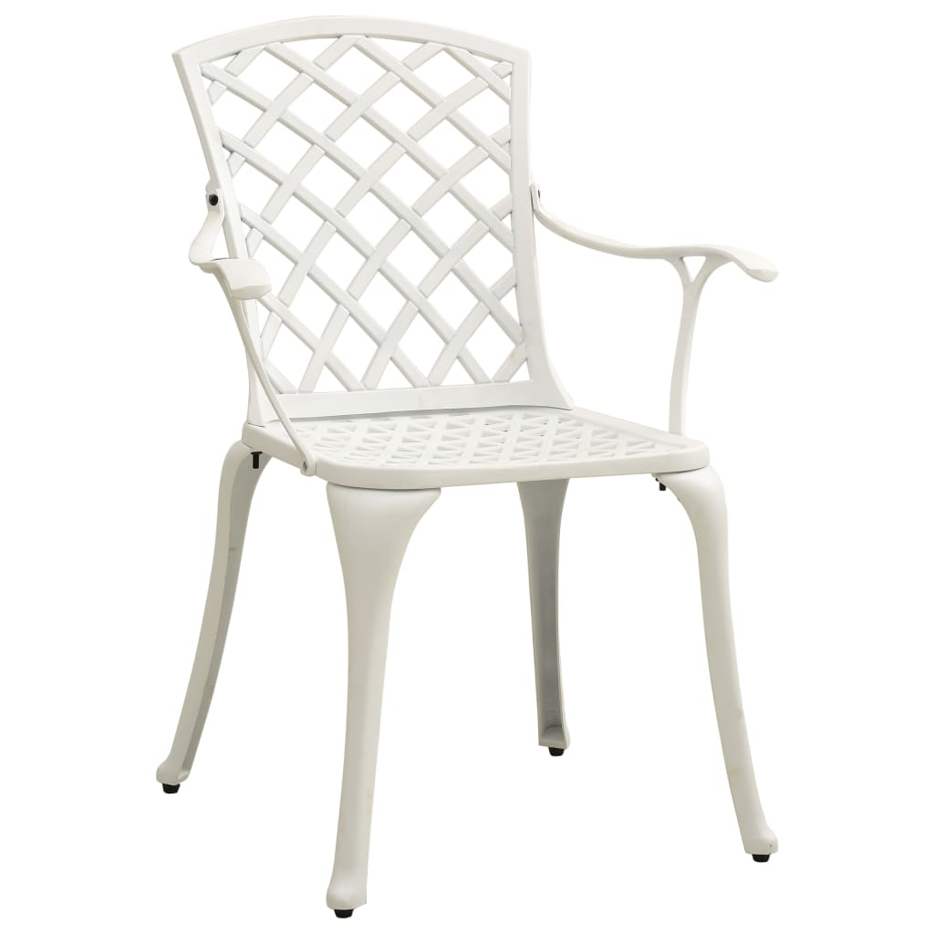 3 Piece Bistro Set Cast Aluminum White