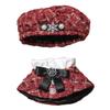 Tweed Beret Cape for 15cm Red and Shawl Check Pattern & Doll, Poncho, Hat, Cape, Set, [Used]