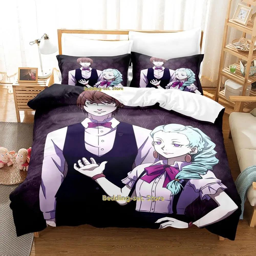 Комплект постельного белья Death Parade Single Twin Full Queen King Size Bed Set Adult Kid Bedroom Duvetcover Sets Anime Parure de lit Bed