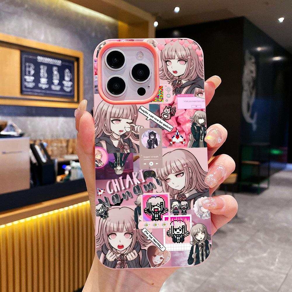 Чехол для телефона Danganronpa Чиаки Нанами для iPhone 17 16 15 14 13 12 11 Air Pro Max Plus Розовый гелевый двухслойный чехол