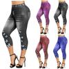 Плюс размер 3D джинсовые женские леггинсы с эластичной резинкой на талии и принтом бабочки, брюки-джеггинсы