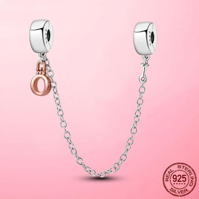 Бусины из стерлингового серебра 925 пробы, классическая защитная цепочка, стопорный зажим, подвеска, подходит для оригинального модного браслета, серебро 925 пробы, изготовление ювелирных изделий, подарок