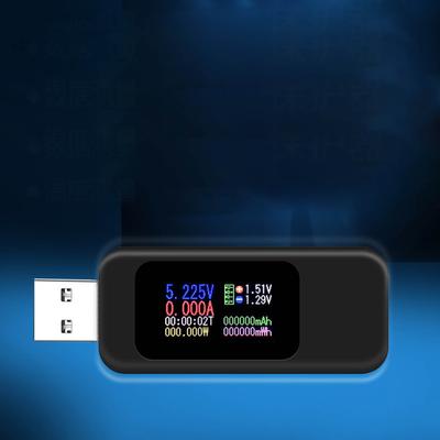 ЖК-дисплей USB-тестер Многофункциональный измеритель тока напряжения емкости аккумулятора Монитор Черный