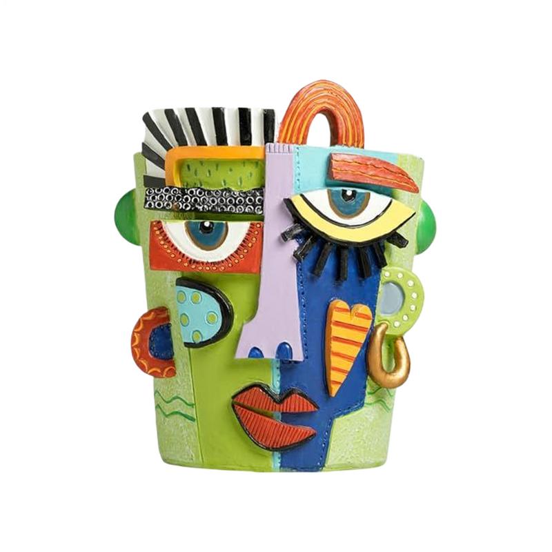 Кашпо для лица Декоративные горшки для растений 15 см Подставка для бонсай Художественная смола Домашнее украшение Контейнер для растений для внутреннего сада Патио