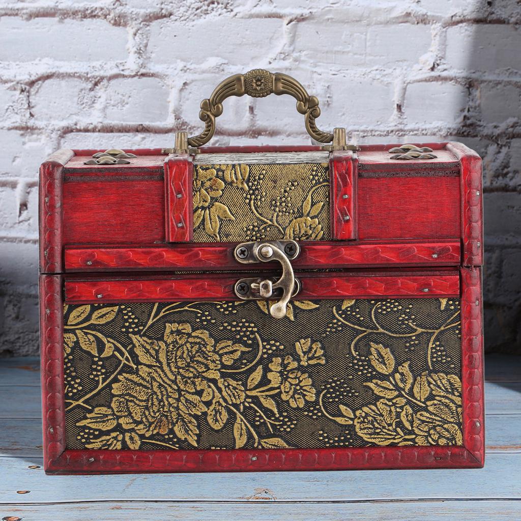 Органайзер для ювелирных изделий, портативный деревянный футляр для хранения ювелирных изделий из искусственной кожи