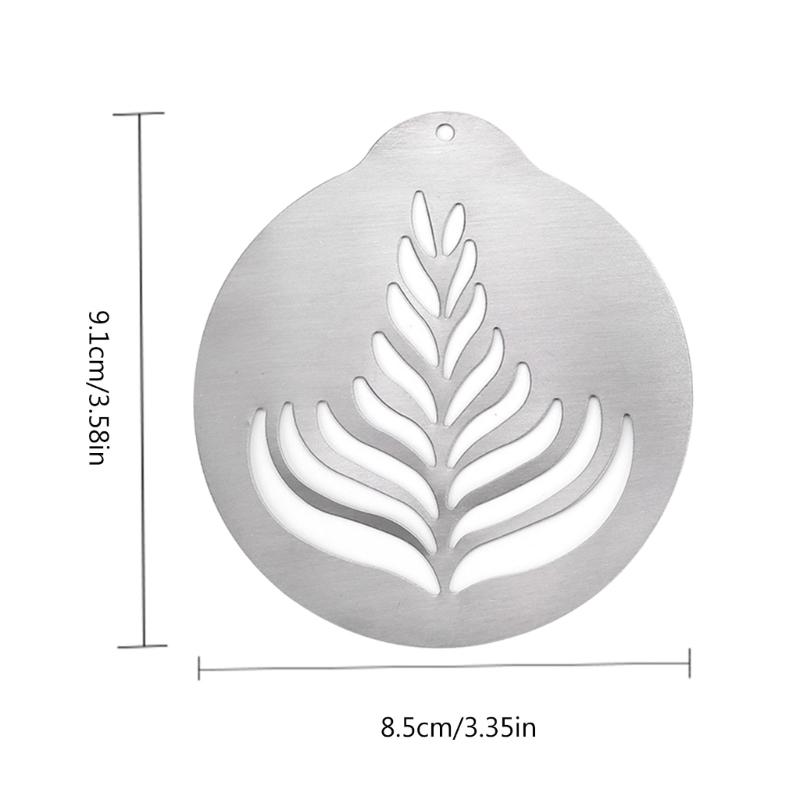 5 PCS/set Stainless Steel Lattes Art Stencils  Cappuccinos Art Templates