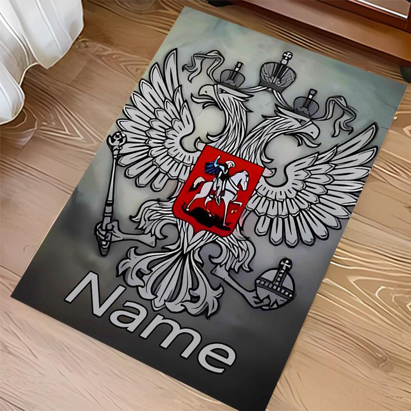 Custom personalization Coat of arms of Russia Print Area Rug - Soft, Washable Non-Slip Indoor Mat,Living Room,Home&Office Decorative Rug