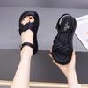 Fashion Female Sandal 2025 Women's Clear Heels Muffins Shoe Ladies Shoes Summer Girls New Flat Beach Scandals Rome Concise