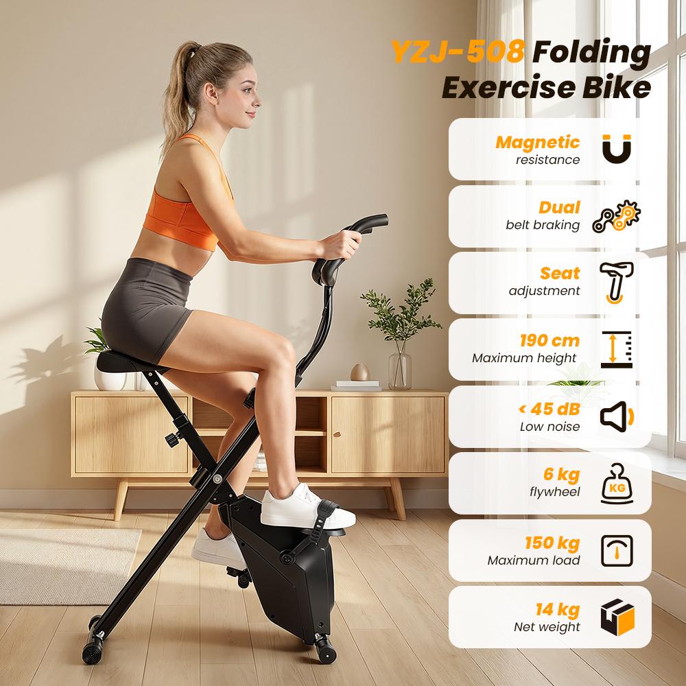 Indoor Exercise Bike YZJ-508 5 Levels Seat Adjustment 100 kg Maximum User Weight with Smart LCD Display