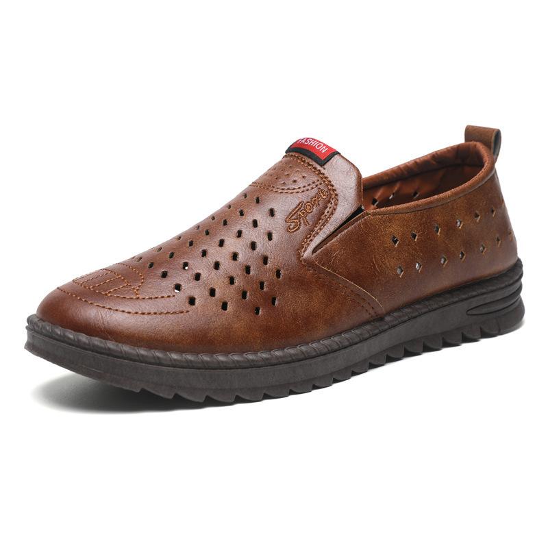 Новые мужские кожаные туфли в стиле business casual 2026 года, стильные дышащие кроссовки на мягкой подошве, модные для мужчин