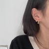 Винтажные простые серьги-кольца с бриллиантами, осень-зима, высококачественные простые серьги-гвоздики в форме кольца, идеально сочетающиеся друг с другом, небольшие, изысканные украшения.