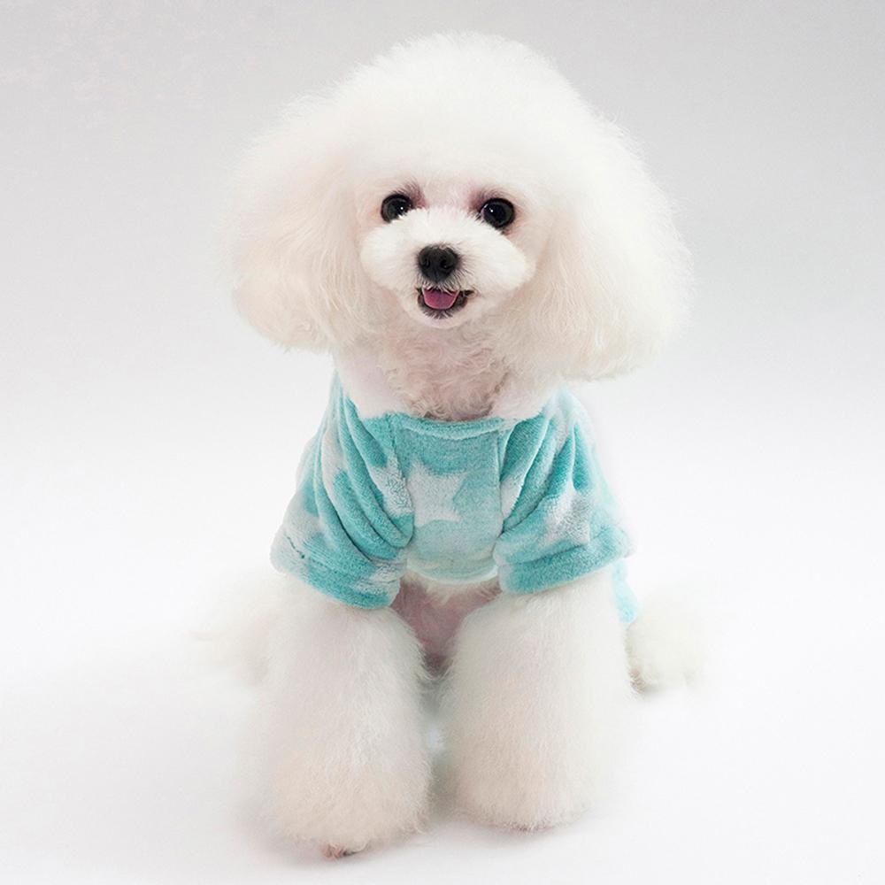 Soft Fleece Dog Pajamas Jumpsuit Winter Dog Clothes Star Pattern Warm Comfortable Jumpsuits Coat for Small Dogs Puppy Dog Cat Clothing Jumpsuits