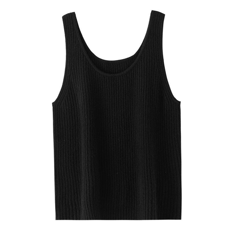 Le Kasha Women's 100% Cashmere Vest: Round Neck, Sleeveless Knit, Versatile Autumn/Winter Layer.