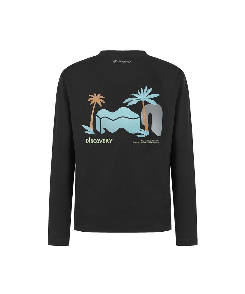 DISCOVERY EXPEDITION Hot Summer Women'S White Graphic Long Sleeve Water T-Shirt (Black)