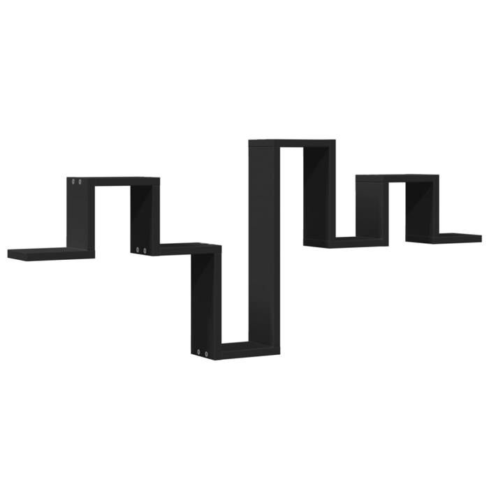 VidaXL Wall Shelf Black 104.5x10x43 Cm Engineered Wood, Storage Shelf, Hanging Shelf, Display Shelf, 840724