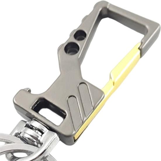 Металлический брелок для ключей открывалка для бутылок с двойным кольцом-клипсой, устойчивый к царапинам и ржавчине, модный брелок для консервных банок