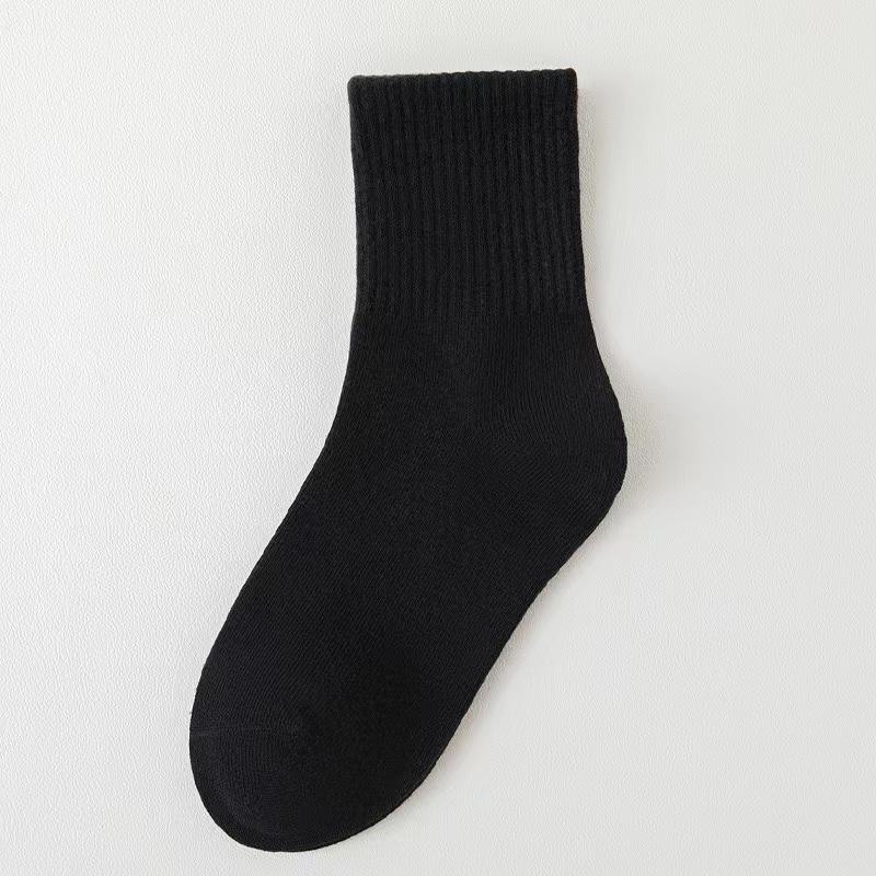 1 Pairs/ Pure Colour Soft Breathable Cotton Kids School Socks Girls Boys Casual Grey Black White Sports Children's Socks